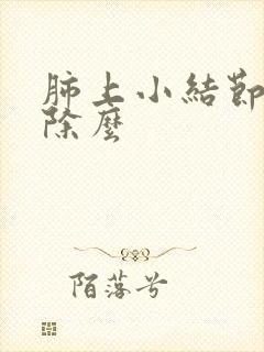 肺上小结节会消除么