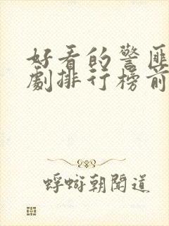 好看的警匪电视剧排行榜前十名