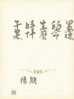 午时生的男孩子是什么命运