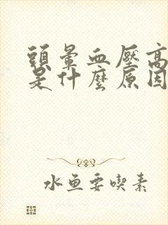 头晕血压高可能是什么原因