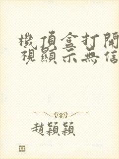 机顶盒打开了电视显示无信号