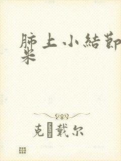 肺上小结节4毫米