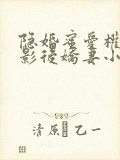 隐婚蜜爱权少的影后娇妻小说阅读封面