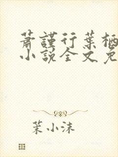 萧谨行叶栖迟的小说全文免费阅读