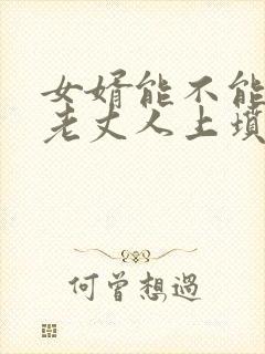 女婿能不能去给老丈人上坟封面