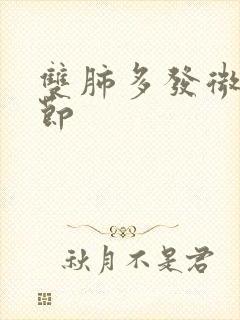 双肺多发微小结节