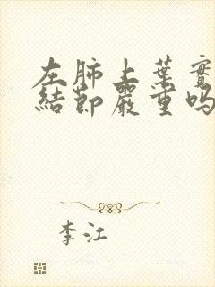 左肺上叶实性微结节严重吗