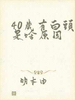 40岁有白头发是啥原因封面