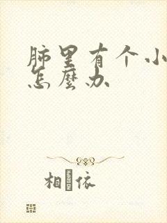 肺里有个小结节怎么办