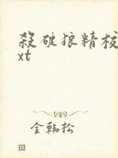 杀破狼精校版txt封面