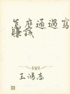 怎么通过写小说赚钱封面