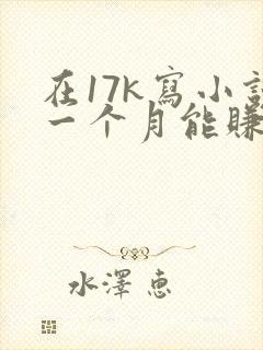 在17k写小说一个月能赚多少钱