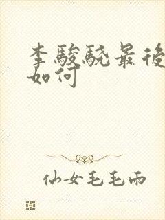 李骏骁最后结局如何封面