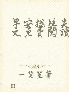 早安总统夫人全文免费阅读封面