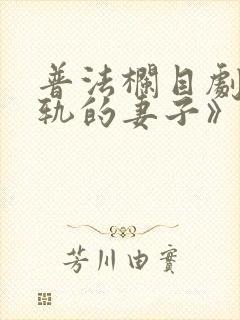 普法栏目剧《出轨的妻子》