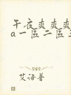午夜爽爽爽aaa一区二区三区