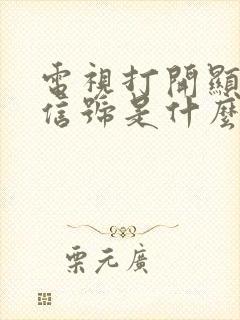 电视打开显示没信号是什么情况