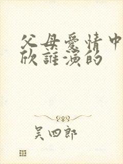 父母爱情中的安欣谁演的