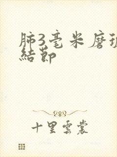 肺3毫米磨玻璃结节