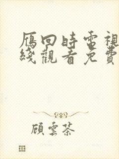 雁回时电视剧在线观看免费封面