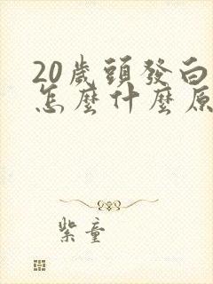 20岁头发白是怎么什么原因呢封面