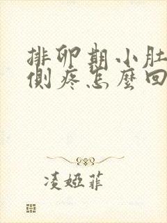 排卵期小肚子左侧疼怎么回事封面