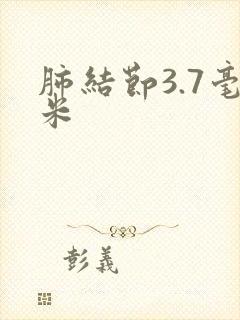 肺结节3.7毫米封面