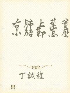 右肺上叶实性微小结节怎么办