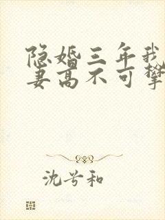 隐婚三年我让前妻高不可攀