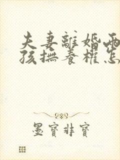 夫妻离婚两个小孩抚养权怎么判