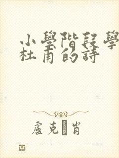 小学阶段学过的杜甫的诗封面
