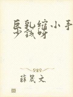 巨乳缩小手术多少钱呀