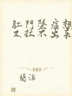 肛门坠痛想大便又拉不出来吃什么药