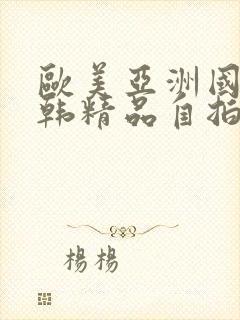 欧美亚洲国产日韩精品自拍