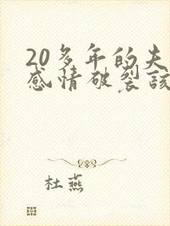 20多年的夫妻感情破裂该如何挽回封面