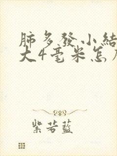 肺多发小结节最大4毫米怎么处理了