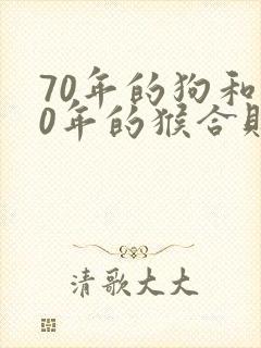 70年的狗和80年的猴合财吗