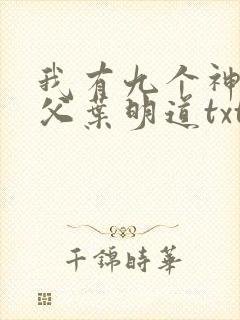 我有九个神级师父叶明道txt全文下载封面