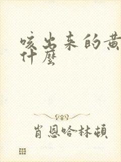 咳出来的黄痰是什么封面