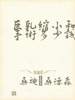 巨乳缩小和悬吊手术多少钱