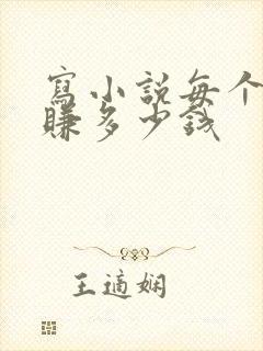 写小说每个月能赚多少钱