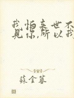 我怕来世不能遇见你,所以我今生拼命爱你封面