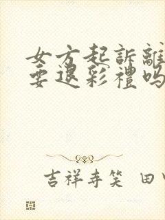 女方起诉离婚需要退彩礼吗封面