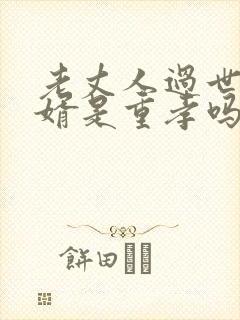 老丈人过世,女婿是重孝吗