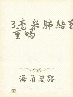 3毫米肺结节严重吗