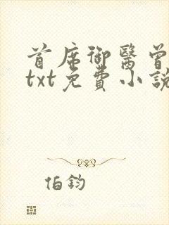 首席御医曾毅 txt免费小说封面