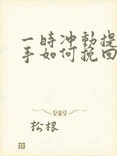 一时冲动提了分手如何挽回