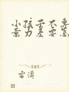 小孩子不专心注意力差要怎么解决