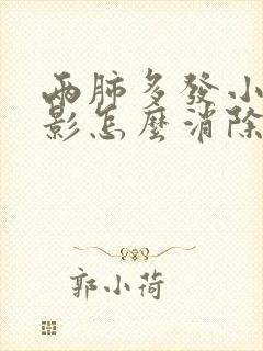 两肺多发小结节影怎么消除封面