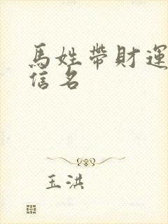 马姓带财运的微信名